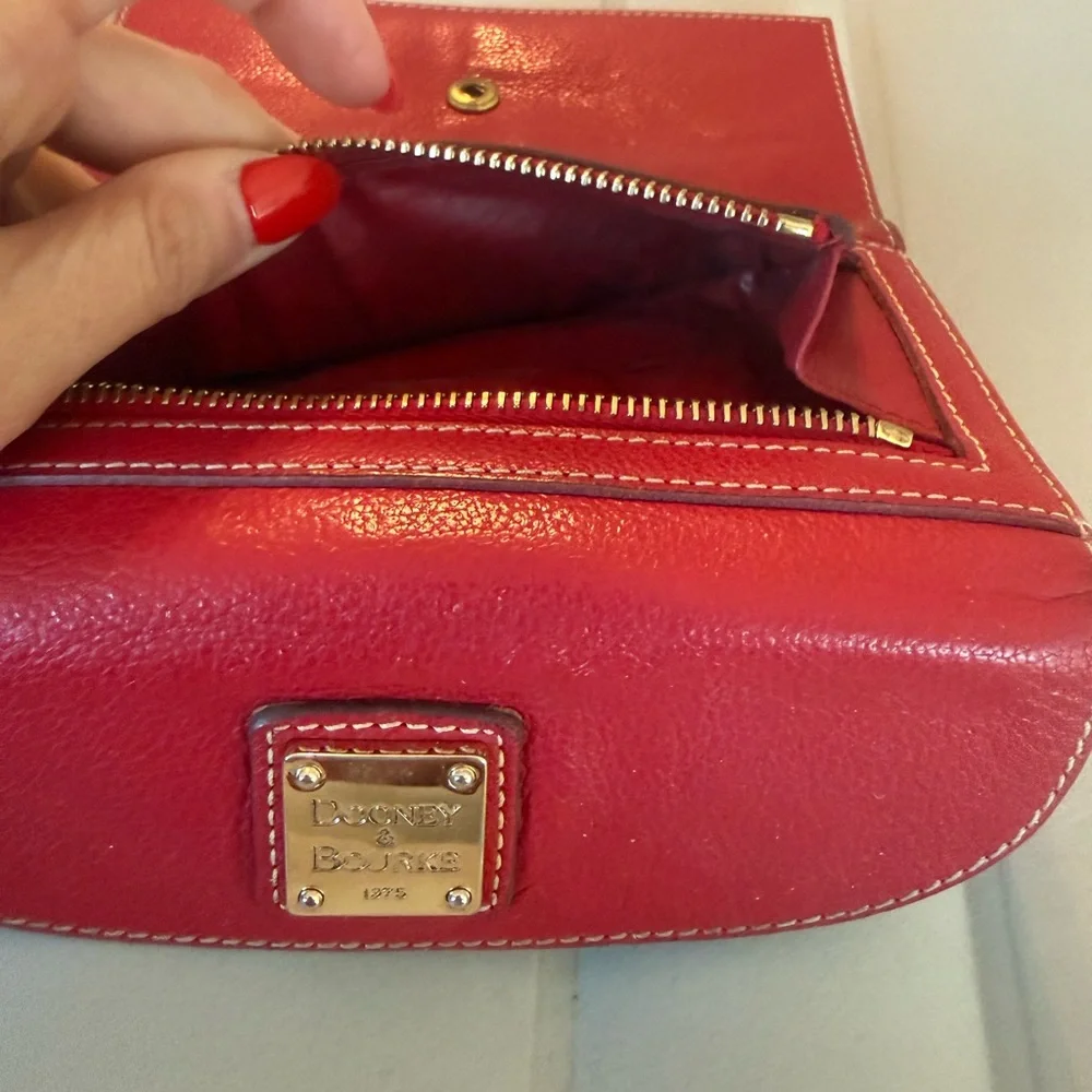 Dooney & Bourke Cherry Red Leather Wallet - Picture 6 of 7